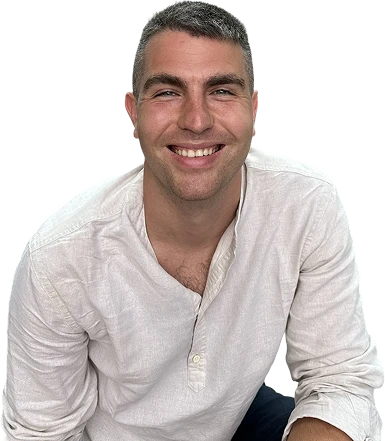 Dejan Zonjić smiling, in a white linen shirt